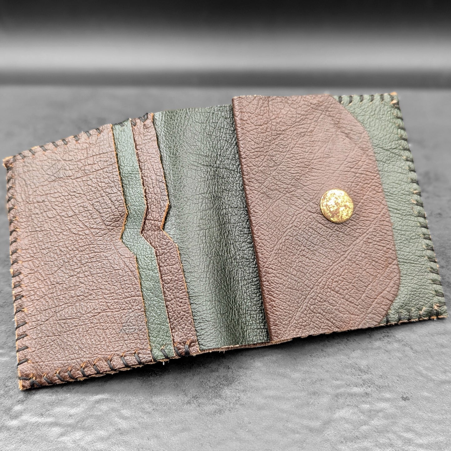 Green and Brown Folding Wallet