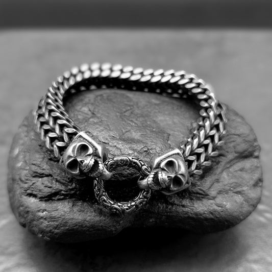 Skull Gun Metal Square Snake