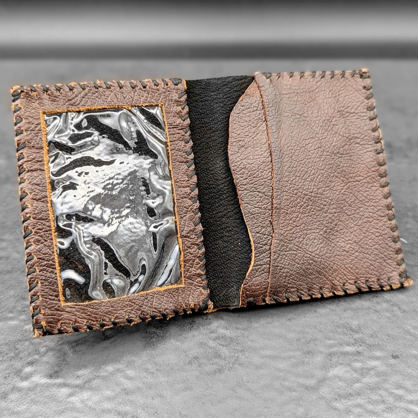Brown Folding ID Wallet
