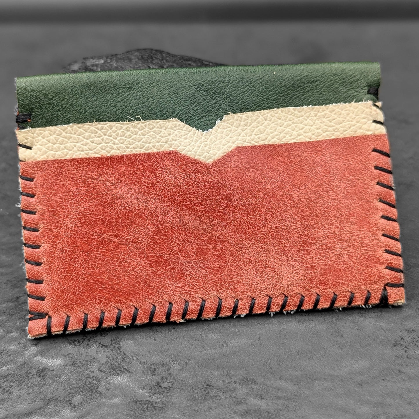 Orange, Green and Cream Compact Wallet