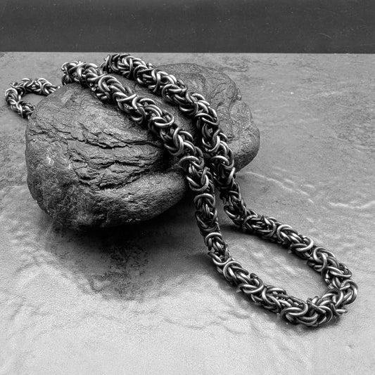 Chunky Round Byzantine Chain Gun Metal
