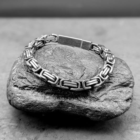 Gun Metal Square Byzantine Chain