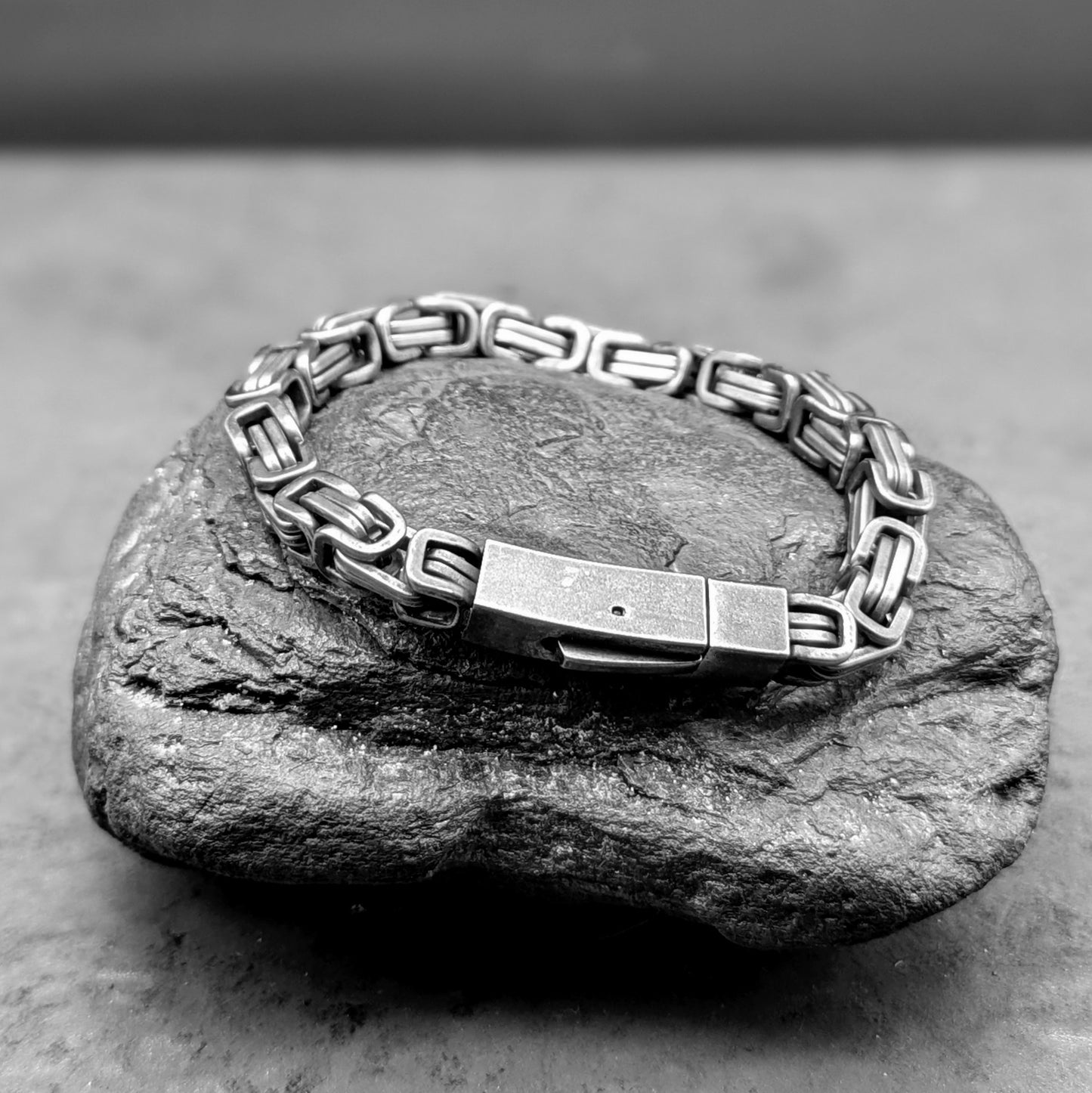 Gun Metal Square Byzantine Chain