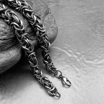 Chunky Round Byzantine Chain Gun Metal