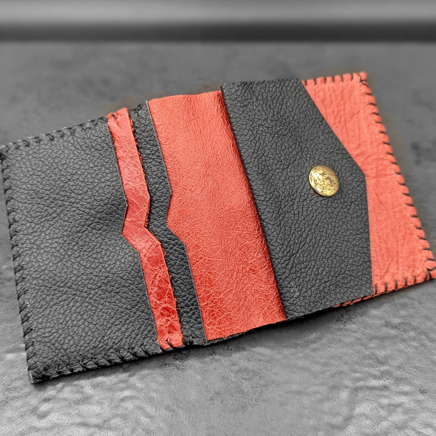 Black and Orange Folding Wallet